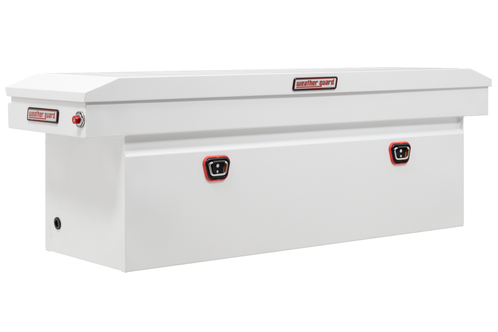 

Weather Guard Saddle Truck Tool Box Steel Full Deep White