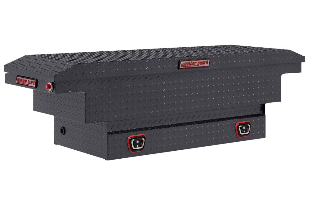 

Weather Guard Saddle Truck Tool Box Aluminum Low Profile Gunmetal Gray