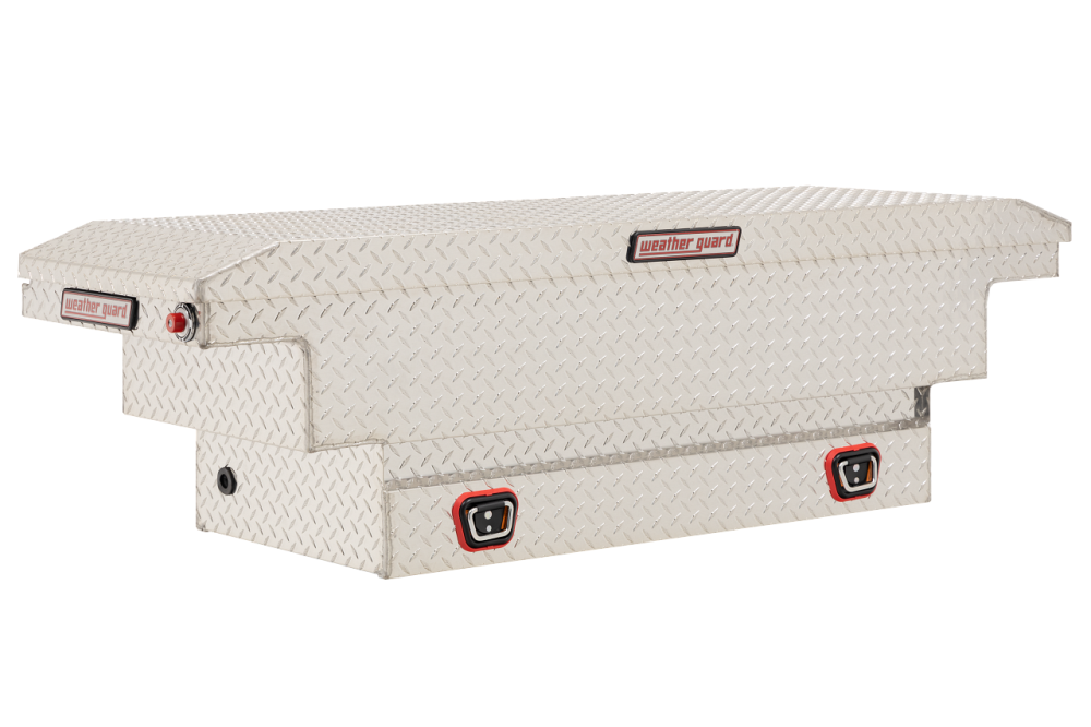 

Weather Guard Saddle Truck Tool Box Aluminum Compact Deep Clear