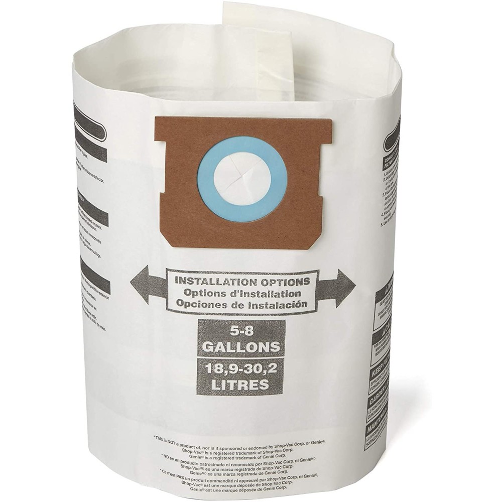 

Craftsman 1 x 10" 5 8 Gallon Dust Collection Filter Bag 3pc
