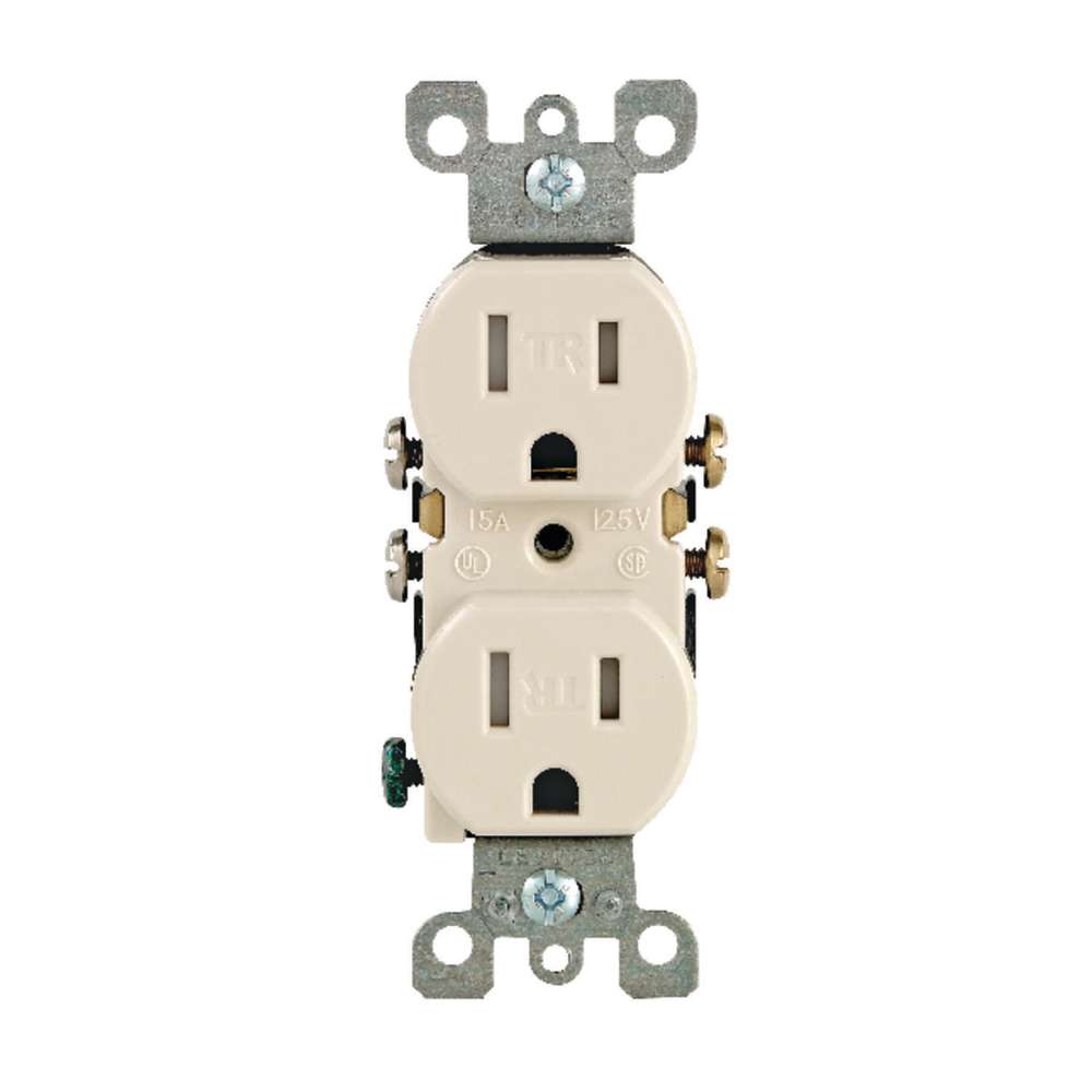 

Leviton 15A 125V Light Almond Grounded Duplex Outlet Receptacle