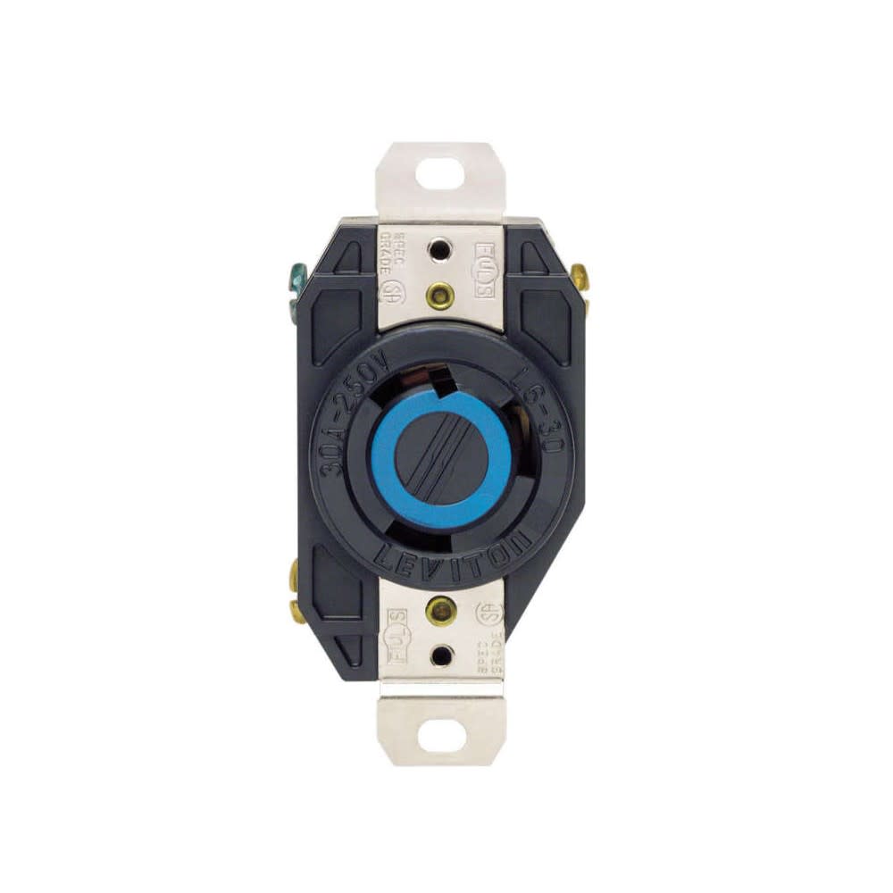 

Leviton 30A 250V Black Grounded Single Locking Outlet Receptacle