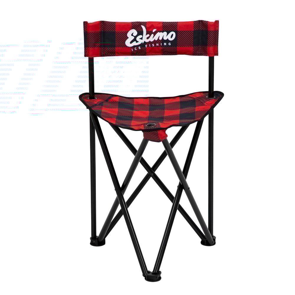 

Eskimo Folding Ice Fishing Chair with 600 Denier Plaid Pattern Fabric and Carrying Bag