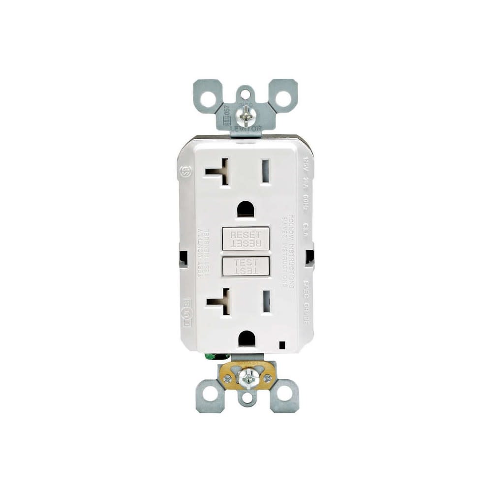 

Leviton SmartlockPro GFCI Outlet 20A 125V Duplex White NEMA 5-20R