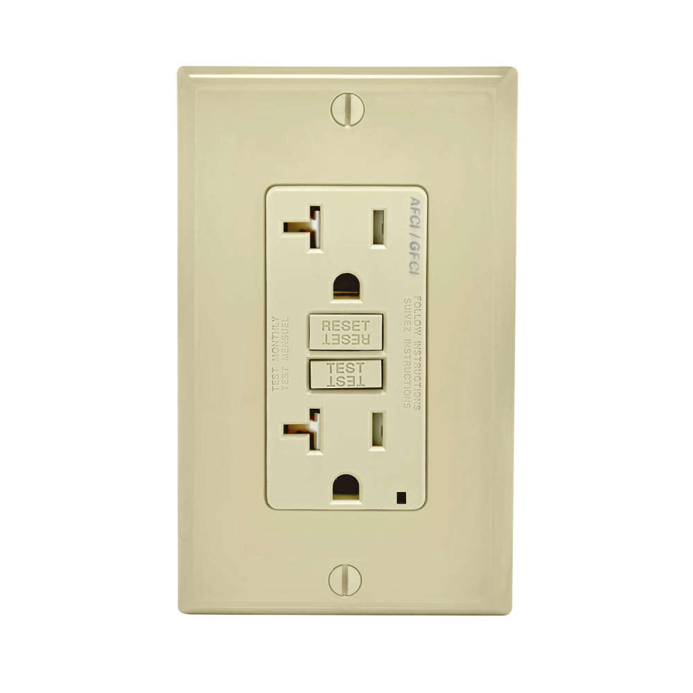 

Leviton SmartlockPro Outlet 20A 125V Ivory AFCI/GFCI 2 Function Outlet