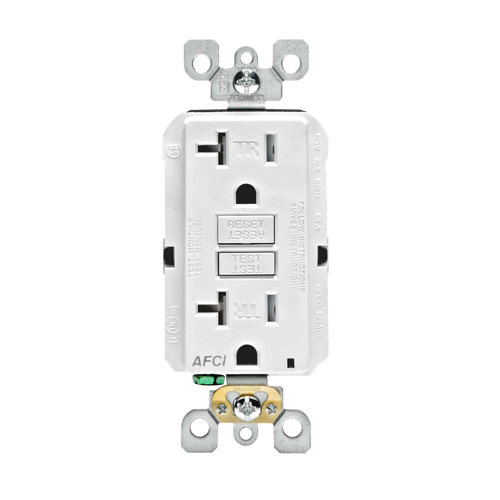 

Leviton SmartlockPro AFCI Outlet 20A 125V White NEMA 5-20R
