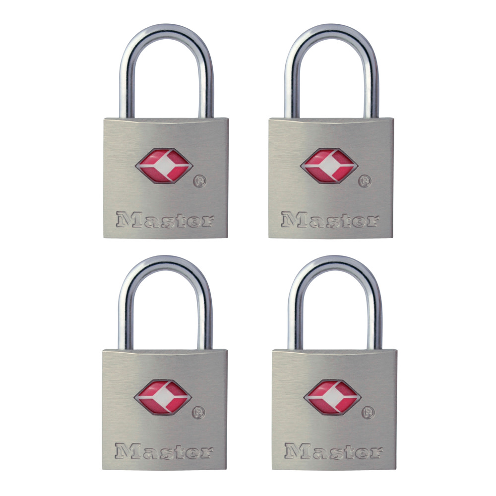 

Master Lock Luggage Padlock 7/8" Solid Metal TSA Accepted 4pk