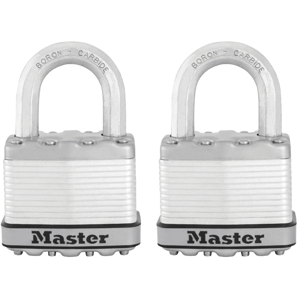 

Master Lock Padlock 2" Steel Keyed Alike Dual Ball Bearing 2pk
