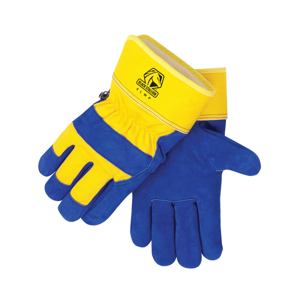 

Black Stallion Blue Split Cowhide Leather Winter Gloves XL