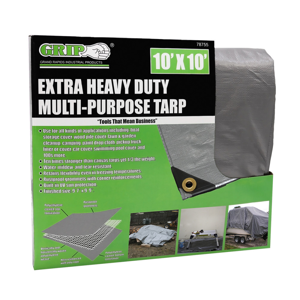 

Grip On Tools Tarp 10' x 10' Extra Heavy Duty Multi Purpose