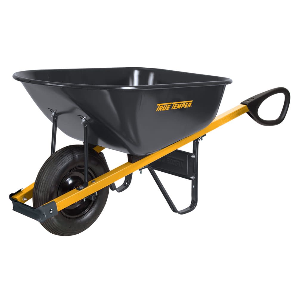 

True Temper 6 cu. ft. Total Control Steel Wheelbarrow with Single Tubed Tire