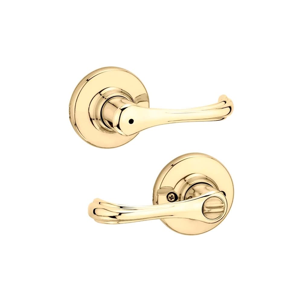 

Kwikset Polished Brass Bed/Bath Dorian Privacy Door Lever Set