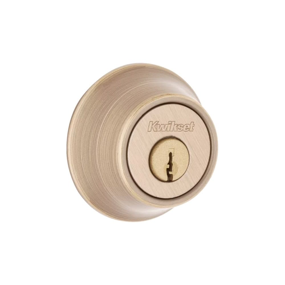 

Kwikset Antique Brass Single Cylinder Deadbolt with Pin & Tumbler