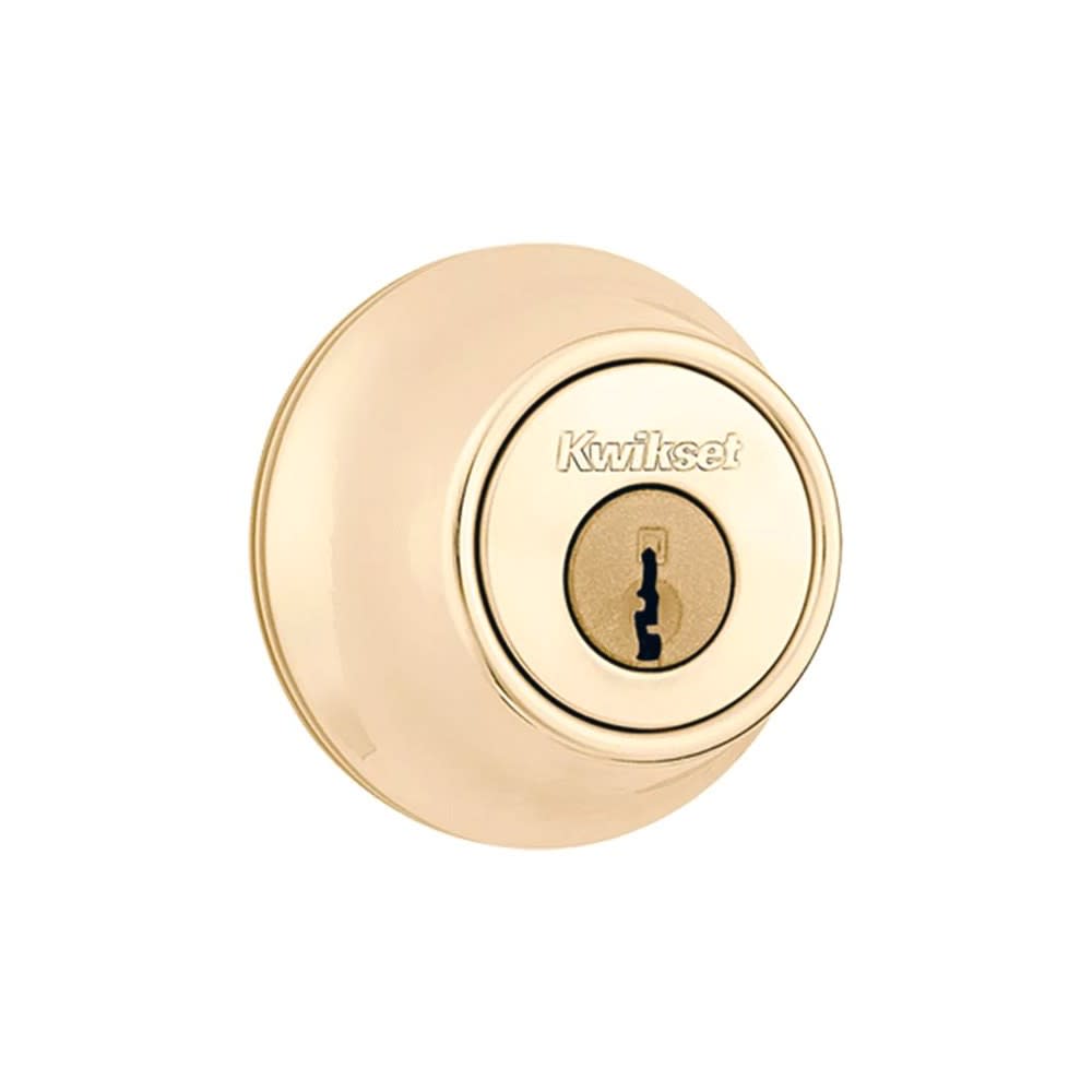 

Kwikset Polished Brass Single Cylinder Deadbolt with Pin & Tumbler