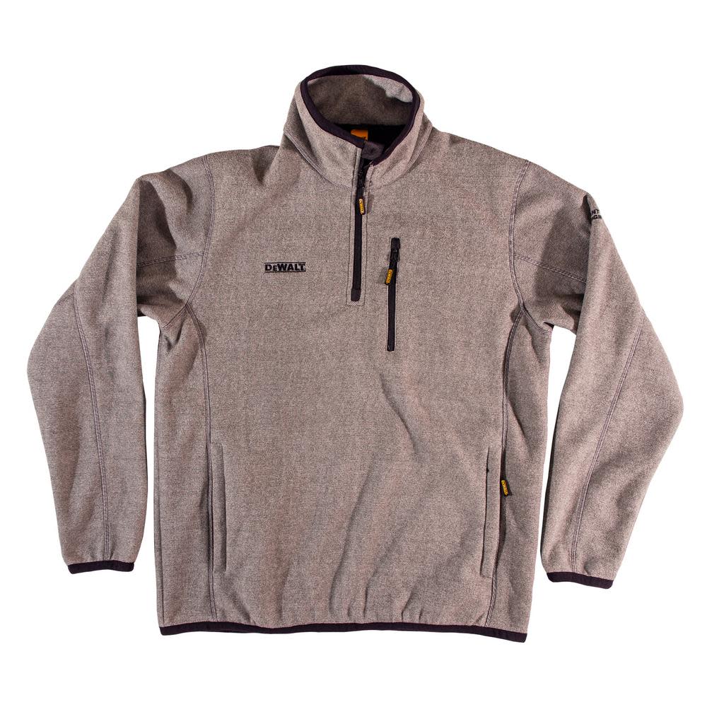 

DEWALT 1/4 Zip Fleece Pullover Polyester Gray XL