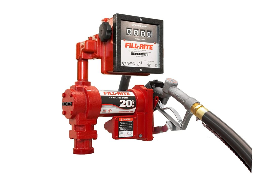 

Fill-Rite 76 LPM 12V DC High Flow Pump 1" x 12' Hose 1" Manual Nozzle