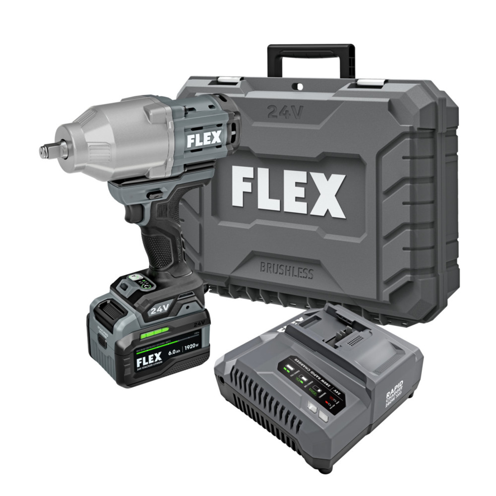 

FLEX 24V 1/2" High Torque Impact Wrench Stacked-Lithium Kit