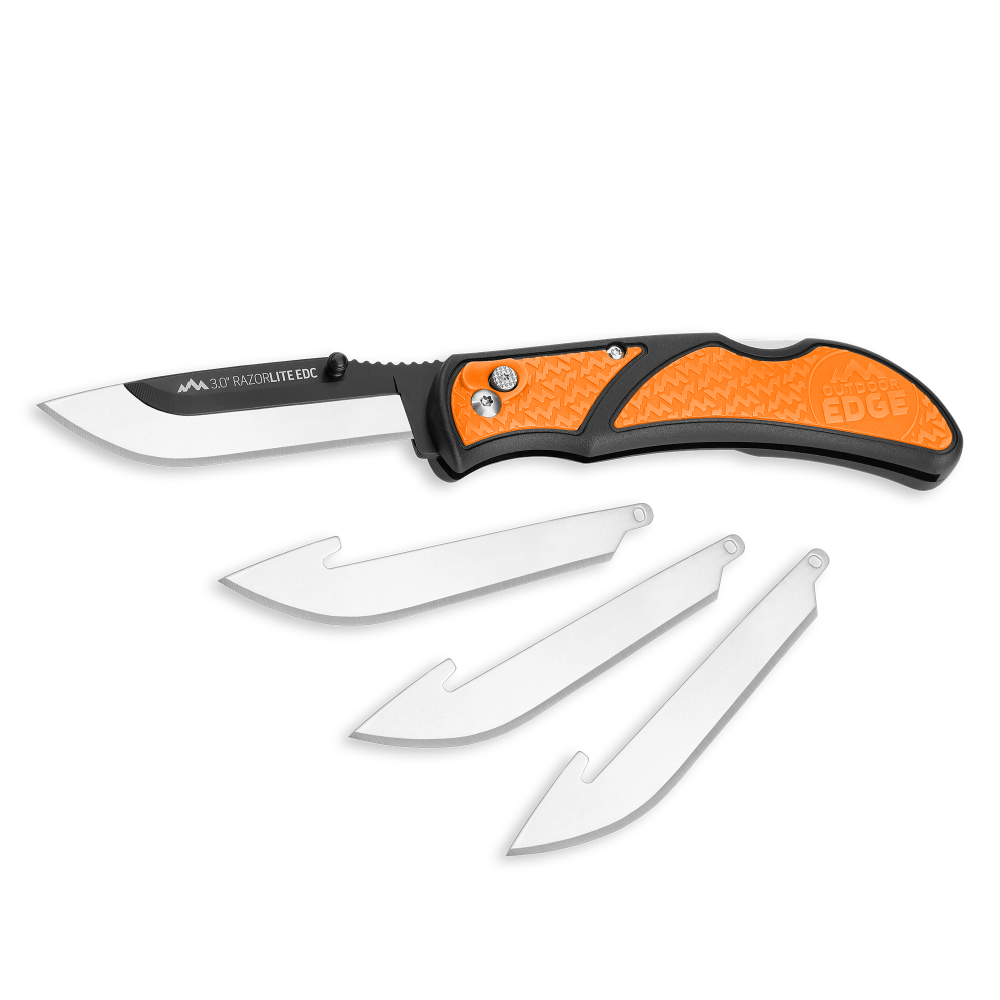 

Outdoor Edge RazorLite EDC Folding Knife Orange 3" with 4 Blades