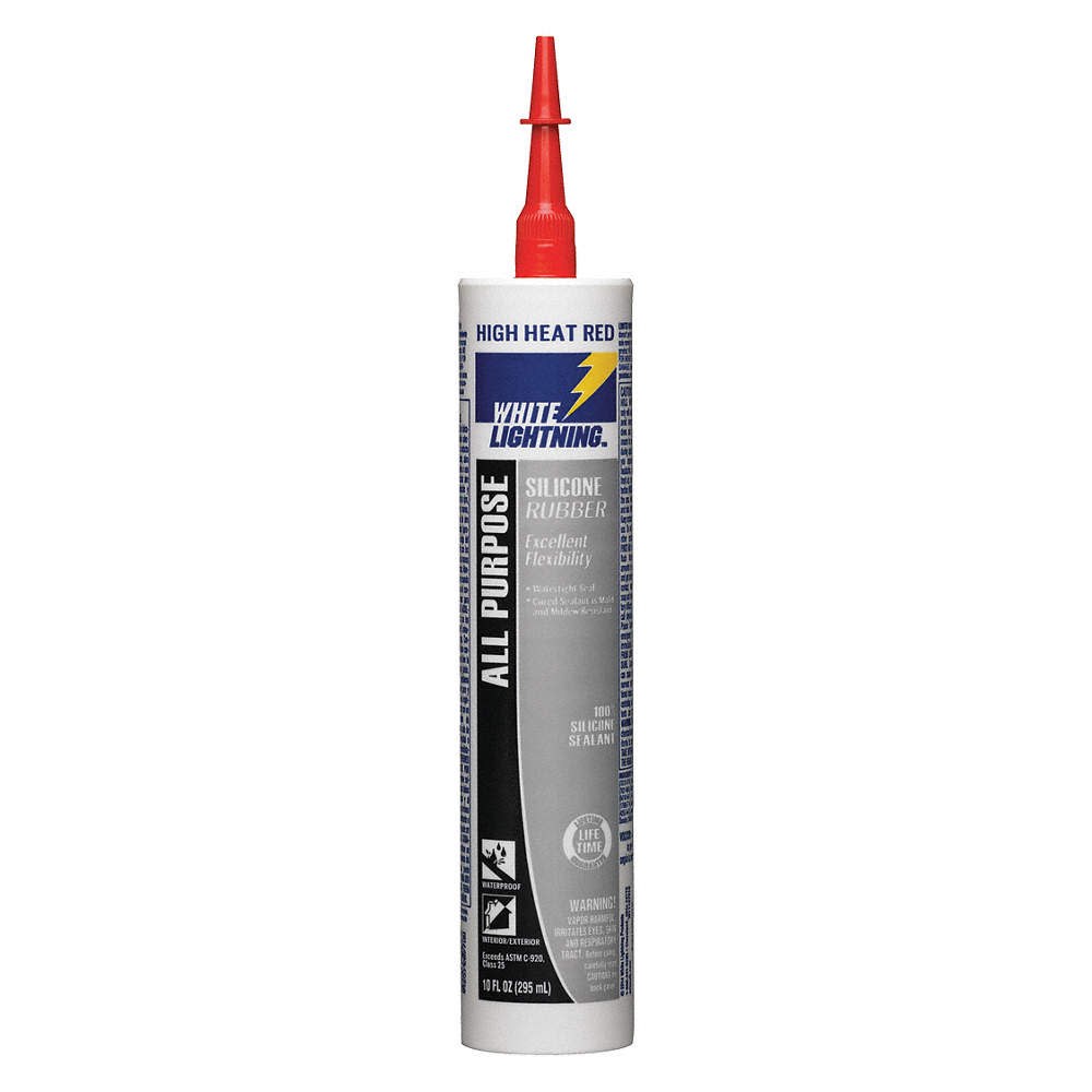 

White Lightning 10 Oz High Heat Red All Purpose RTV Silicone Rubber Sealant