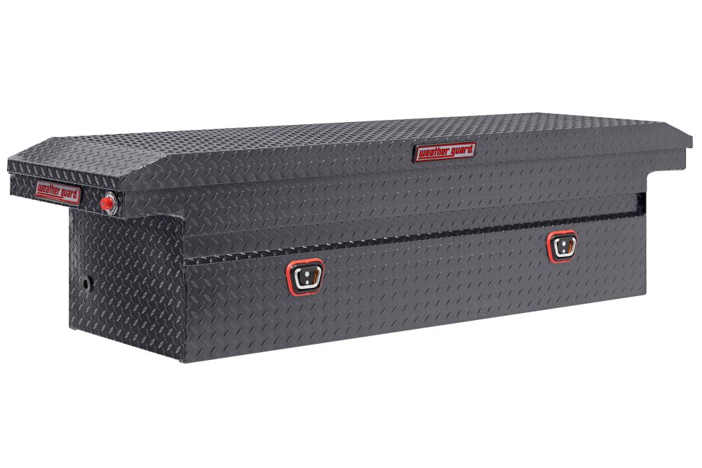 

Weather Guard Saddle Truck Tool Box Aluminum Full Low Profile Textured Matte Black