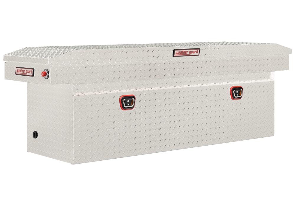 

Weather Guard Saddle Truck Tool Box Aluminum Full Deep Clear