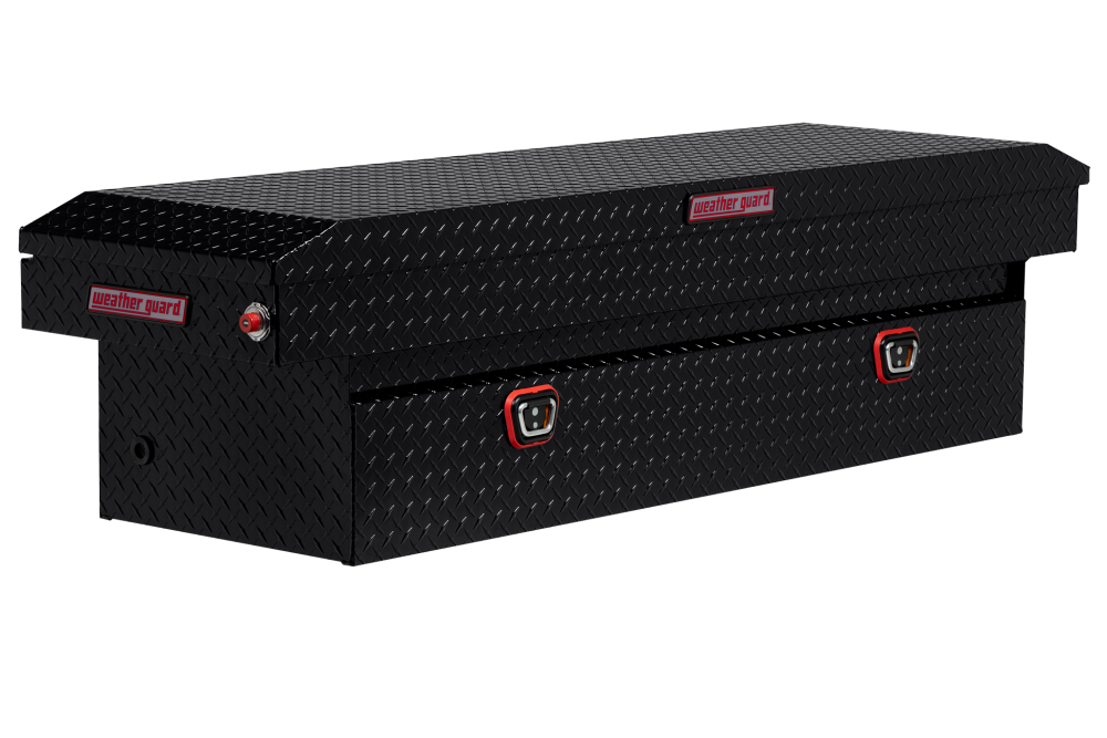 

Weather Guard Saddle Truck Tool Box Aluminum Full Standard Gloss Black