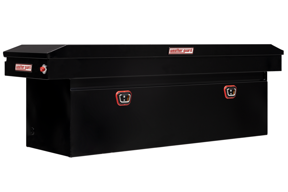 

Weather Guard Saddle Truck Tool Box Steel Full Deep Gloss Black
