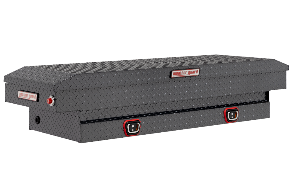 

Weather Guard Saddle Truck Tool Box Aluminum Compact Gunmetal Gray