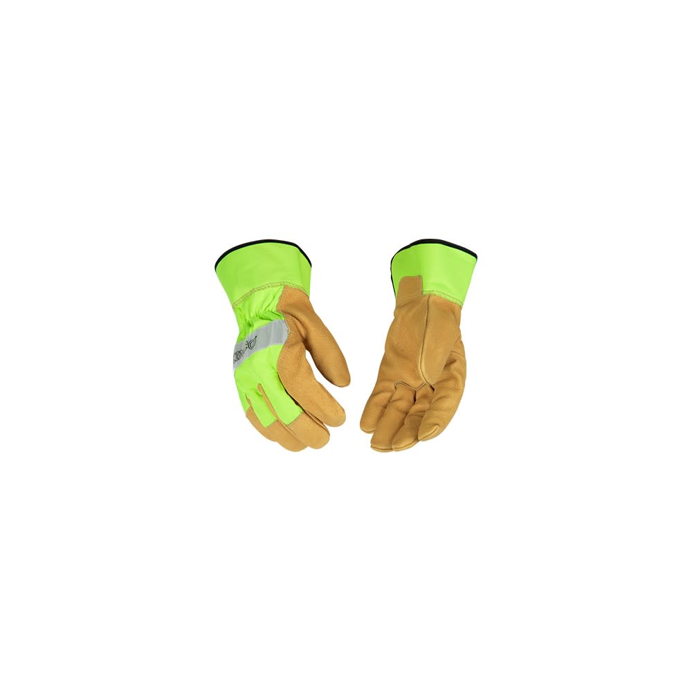 Kinco Hi-Vis Green Grain Golden Pigskin Leather Palm Glove Large