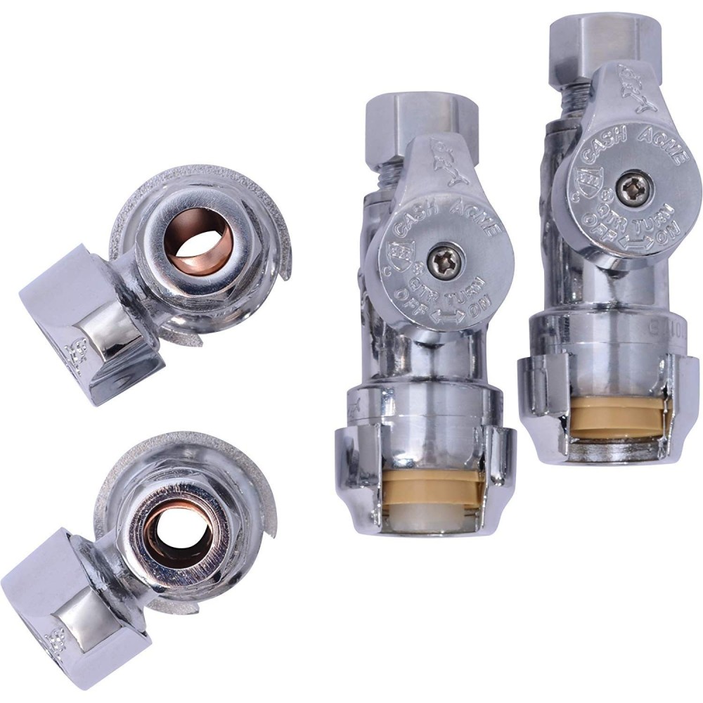 

Sharkbite 1/2" Push T x 3/8" S Brass Straight Stop Valve