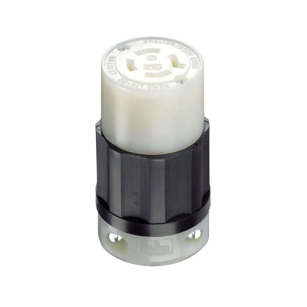 

Leviton Grounded Locking Connector 20A 125/250V Black & White