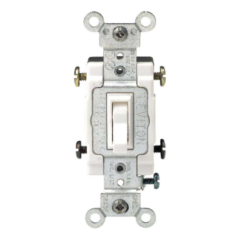 

Leviton 15A 120/277V Metal White Grounded AC Quiet Toggle Switch