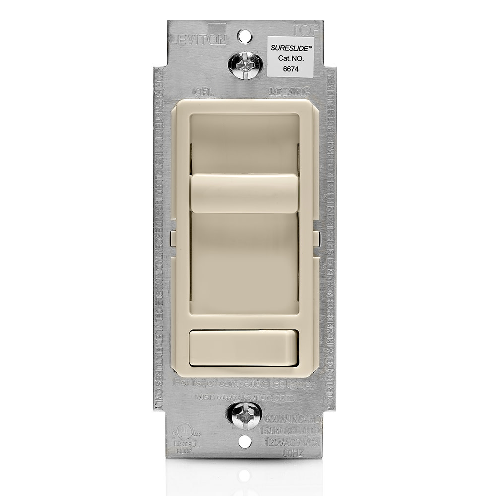 

Leviton Almond Incandescent/Halogen Preset Slide Dimmer Switch
