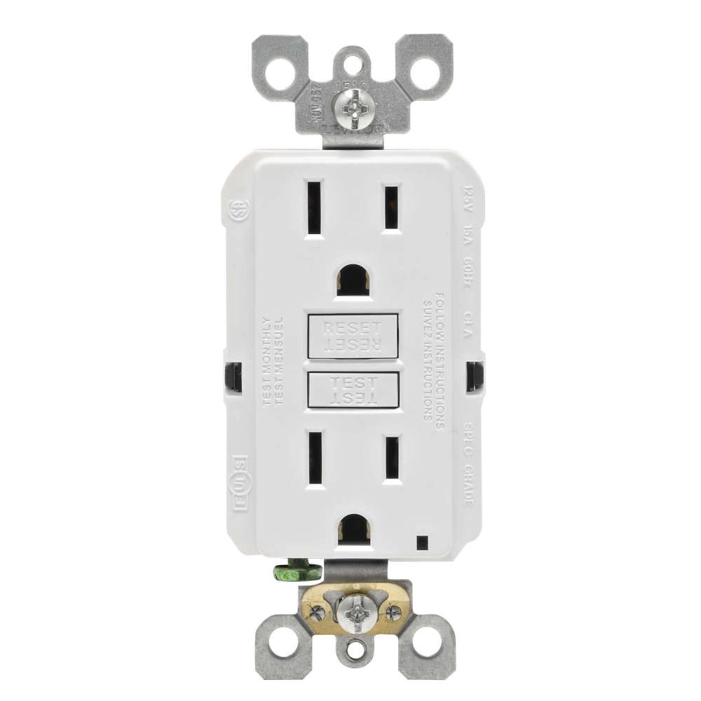 

Leviton SmartlockPro GFCI Outlet 15A 125V Duplex White NEMA 5-15R