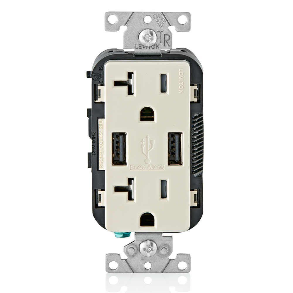 

Leviton 20A 125V Light Almond Combination Duplex Receptacle/Outlet