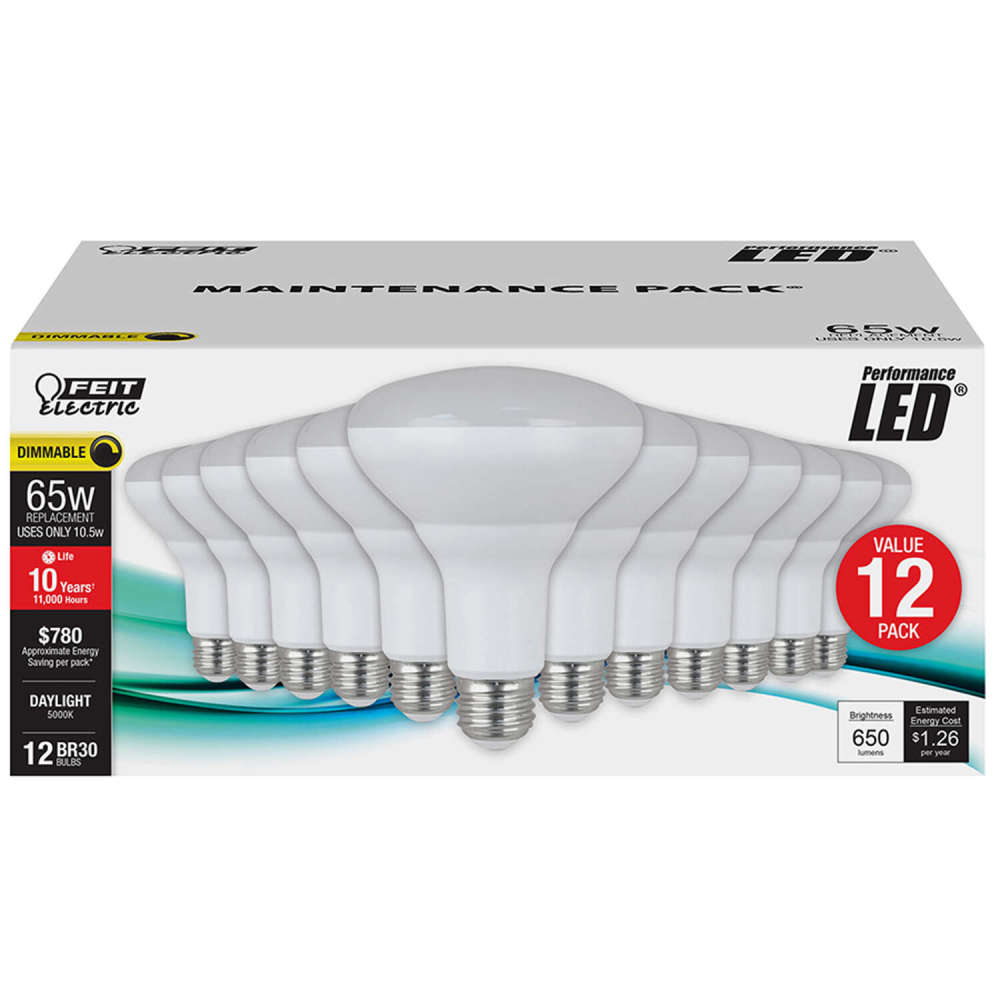 

Feit Electric 65W BR30 5000K Dimmable LED Bulb 12pk