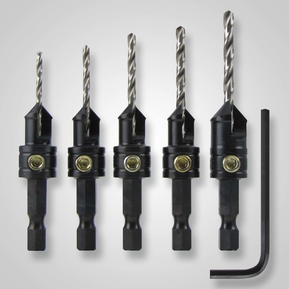

Poly-Tech Industries 82 Deg Quick Change 5 Piece Drilling Countersink Set