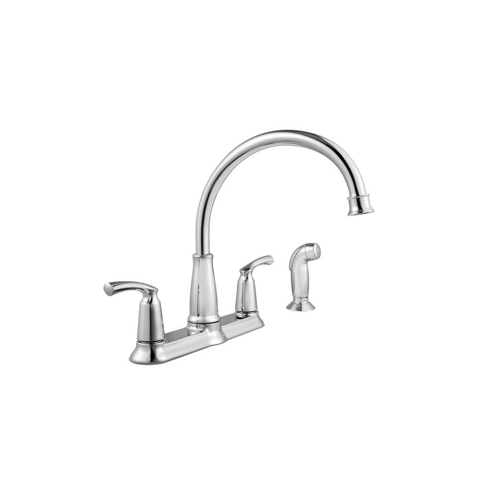 

Moen Bexley Kitchen Faucet with Side Spray Chrome 2 Handle High Arc