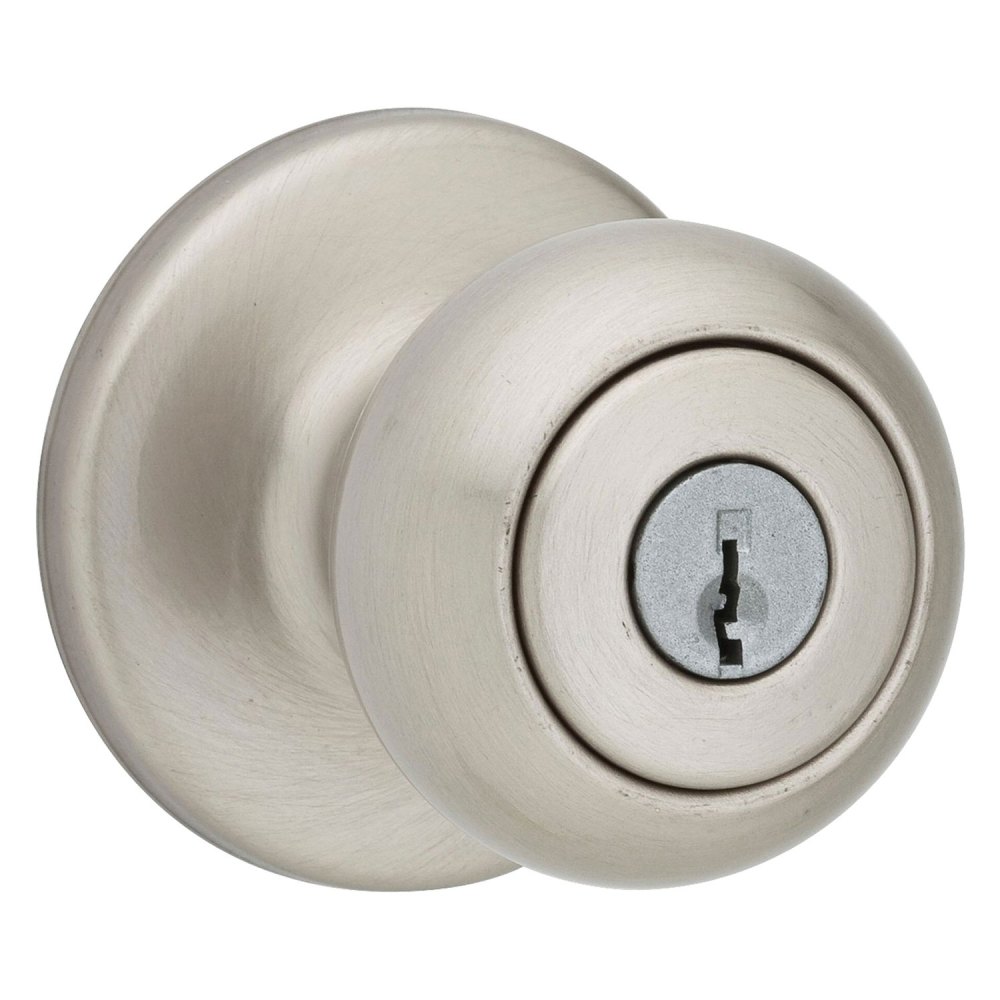 

Kwikset Satin Nickel Security Keyed Entry Exterior Cove Lockset Knob