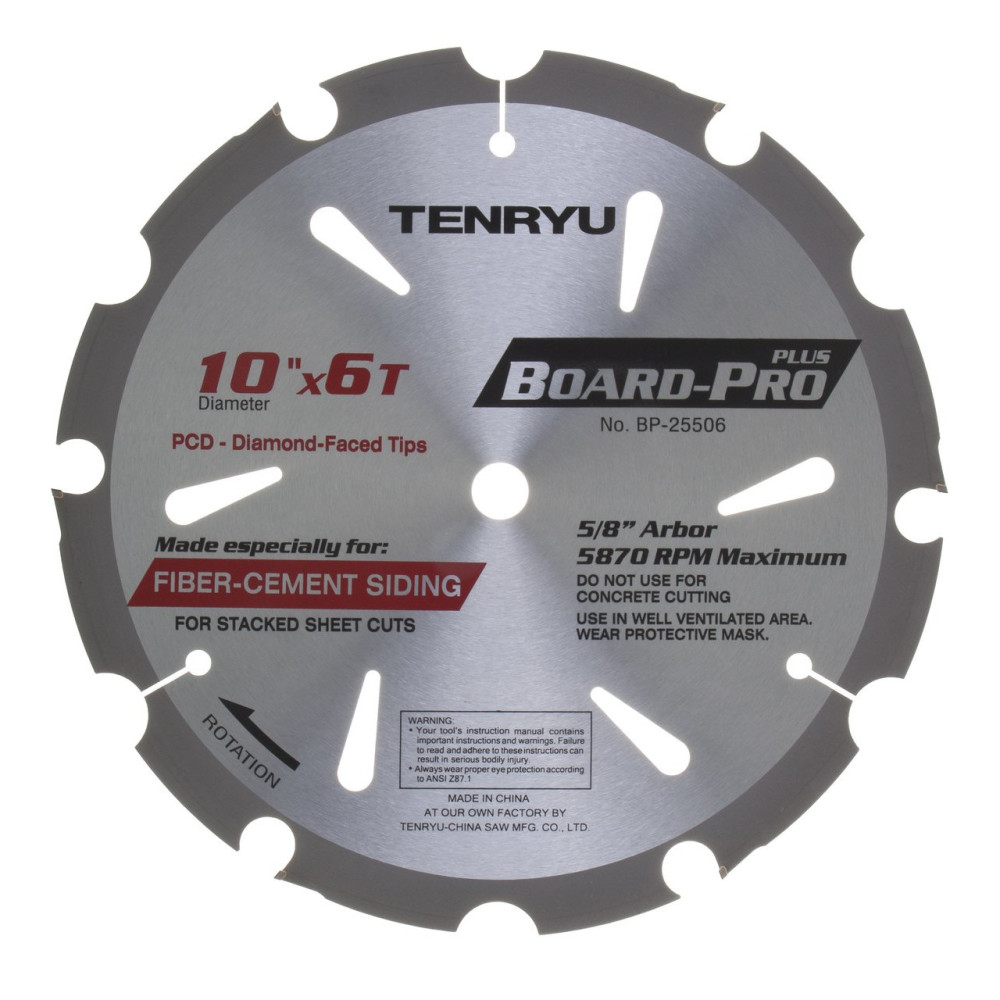 

Tenryu Cutting Saw Blade 10" Cement Fiberboard Diamond Tipped