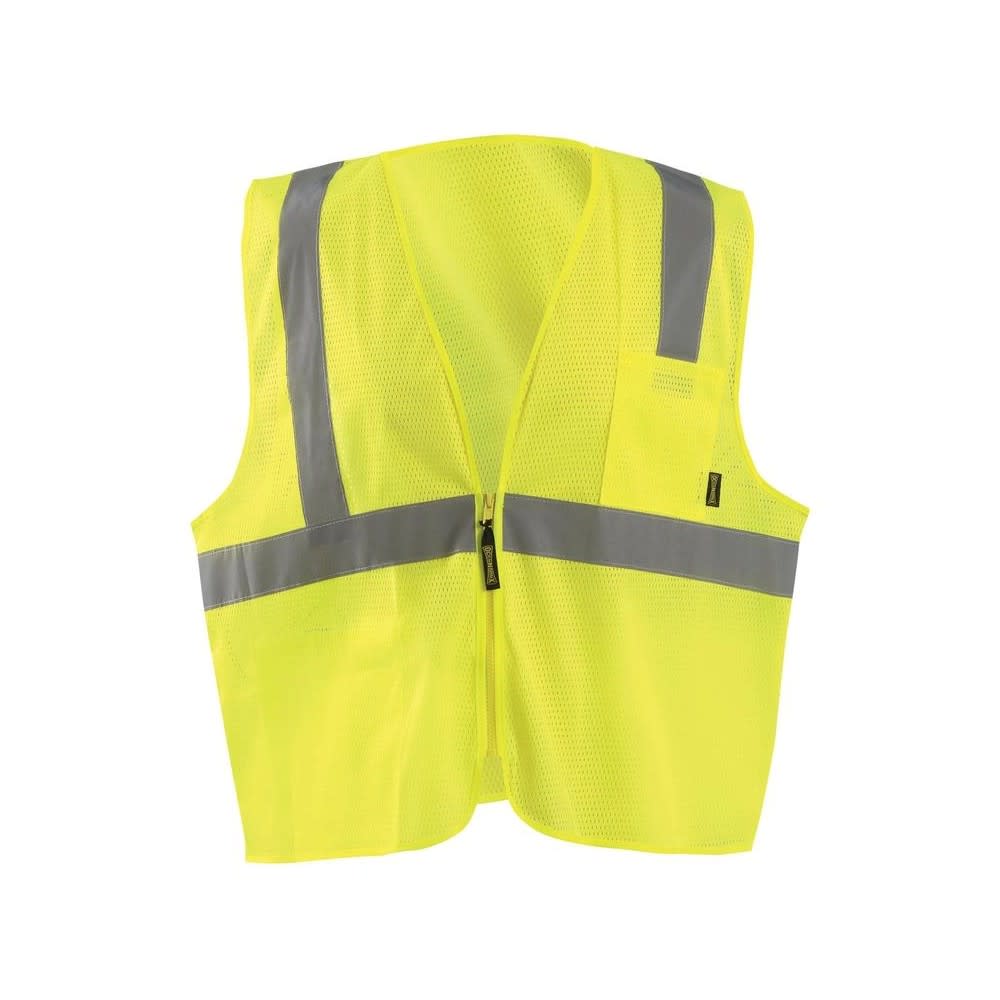

Occunomix Zipper Safety Vest Yellow High Visibility Mesh Standard 2X