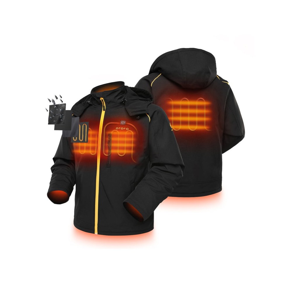 

ORORO Mens Black & Gold Classic Heated Jacket Kit Small