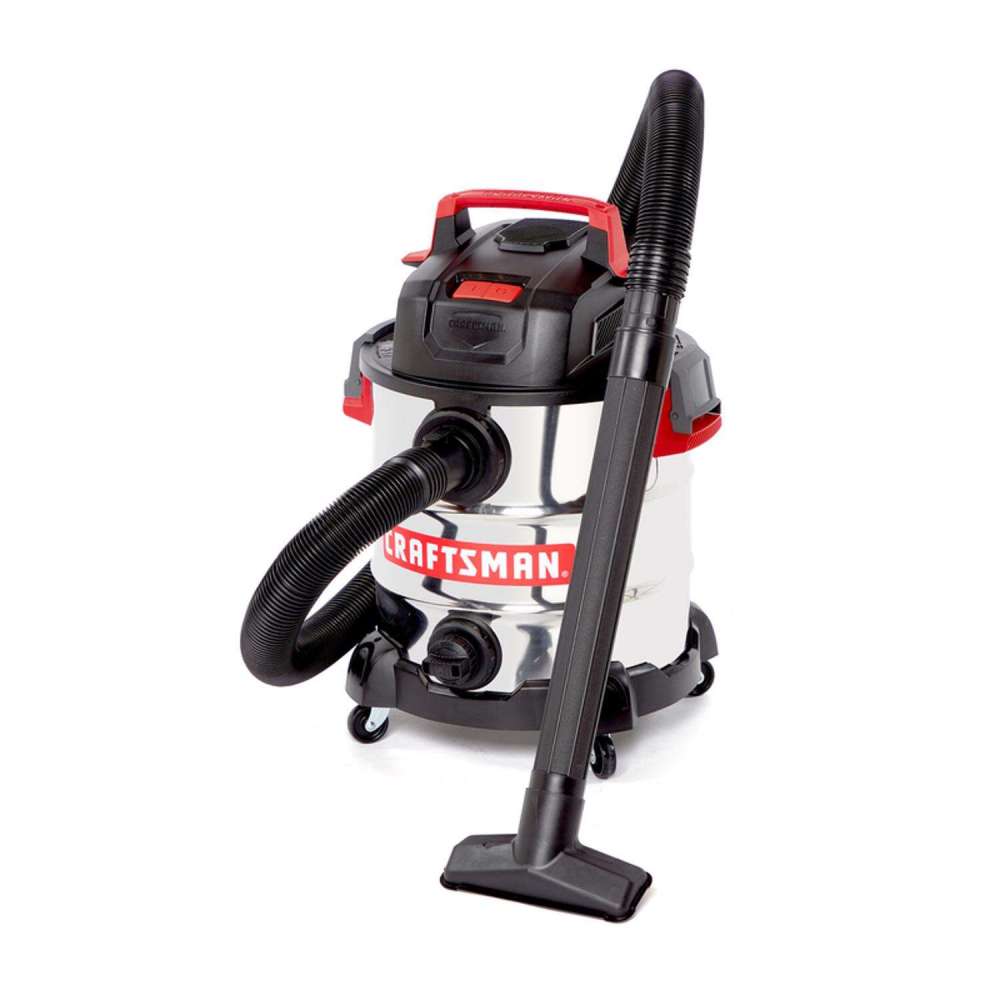 

Craftsman Wet/Dry Vacuum 10 Gallon 120V 6HP Peak Stainless Steel