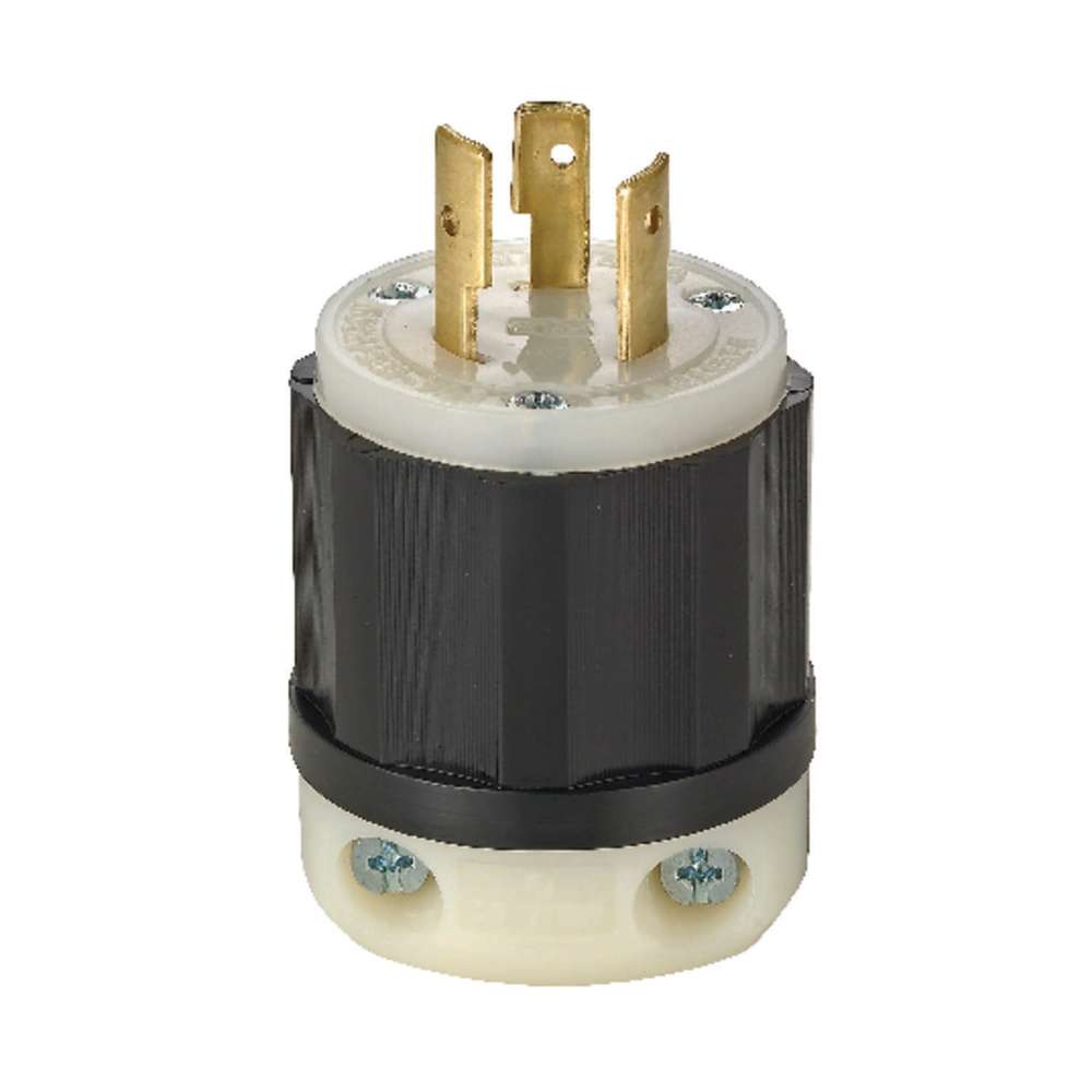 

Leviton 20A 120/250V Black & White Non-Grounded Locking Plug
