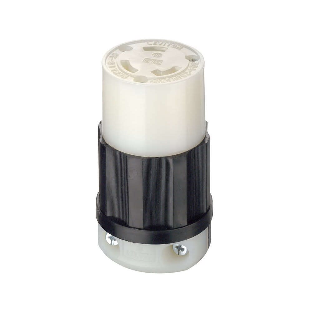 

Leviton 30A 125/250V Black & White Grounded Locking Connector