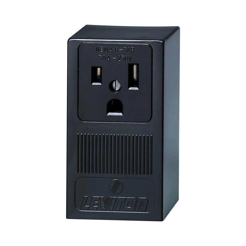 

Leviton 2 Pole Grounded Single Outlet Receptacle 50A 250V Black