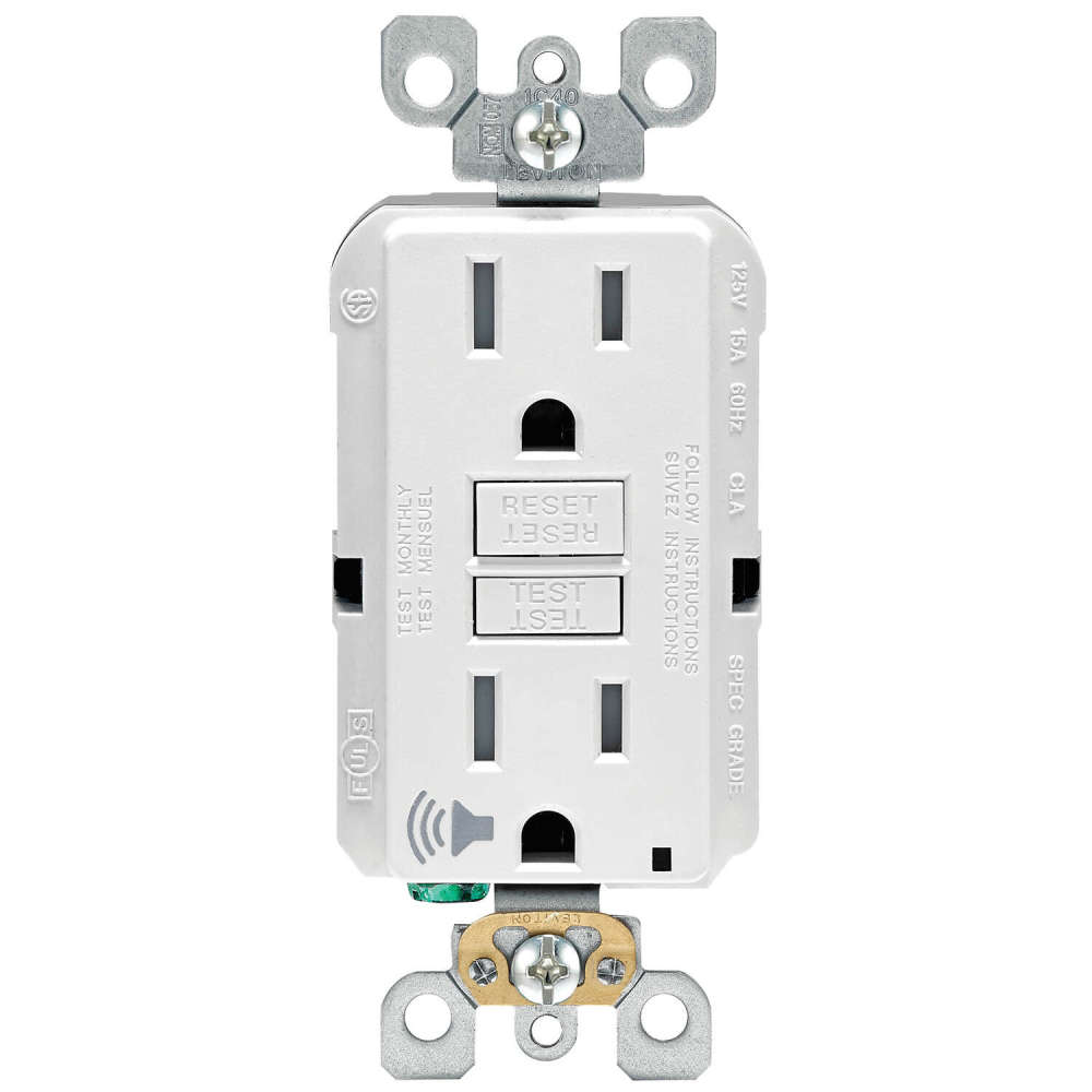 

Leviton 15A 125V White NEMA 5-15R Audible Outlet