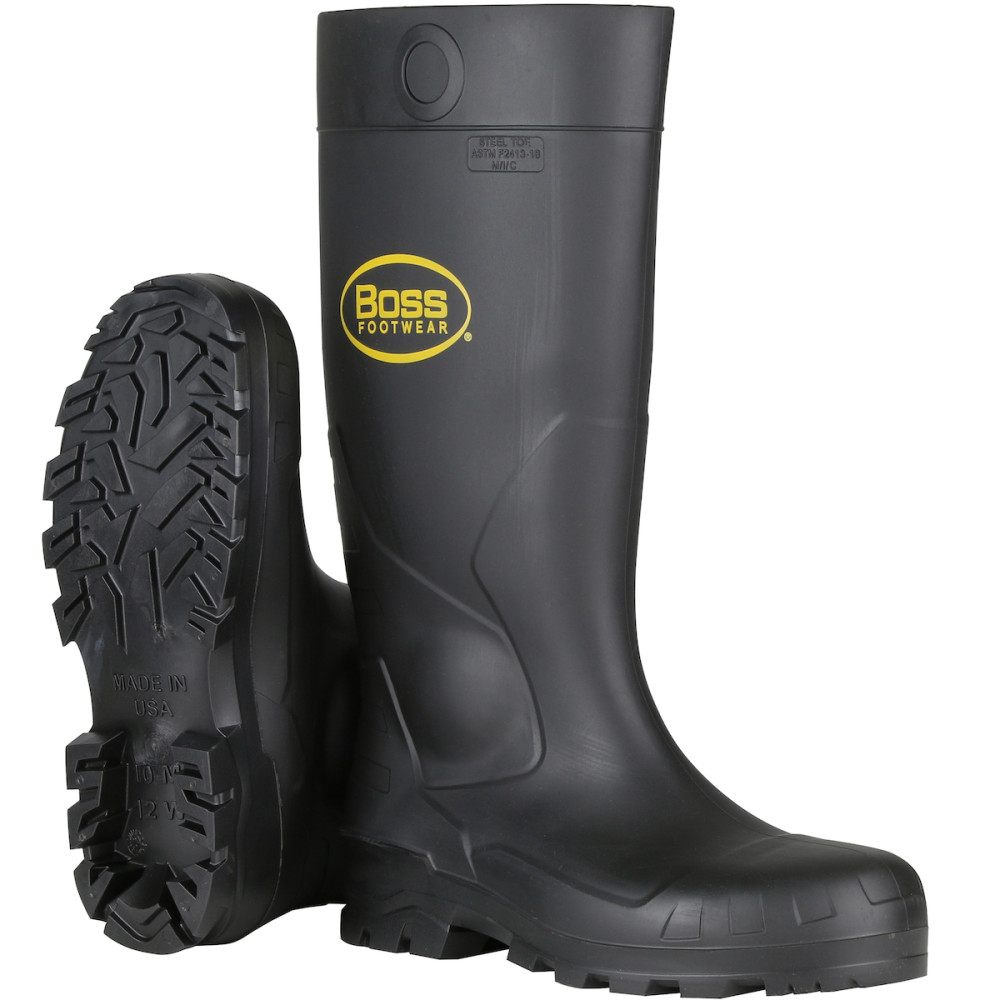 

Protective Industrial Products Boss Footwear 16" Black PVC Steel Toe Boot Size 14