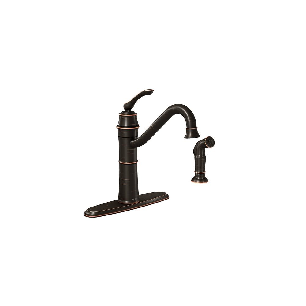 

Moen Kitchen Faucet Wetherly Mediterranean Bronze High Arc