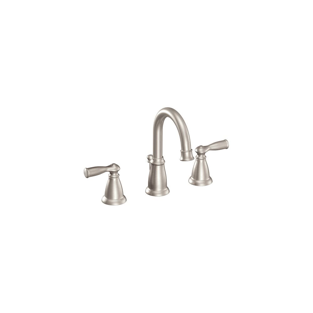 

Moen Banbury Bathroom Faucet Spot Resist Nickel 2 Handle High Arc